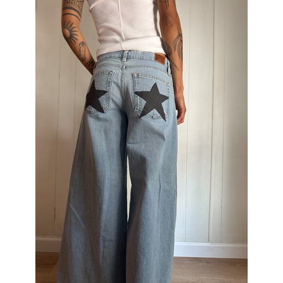 Handpainted BDG Star Butt Wide Leg Jeans - Picture 1 of 6
